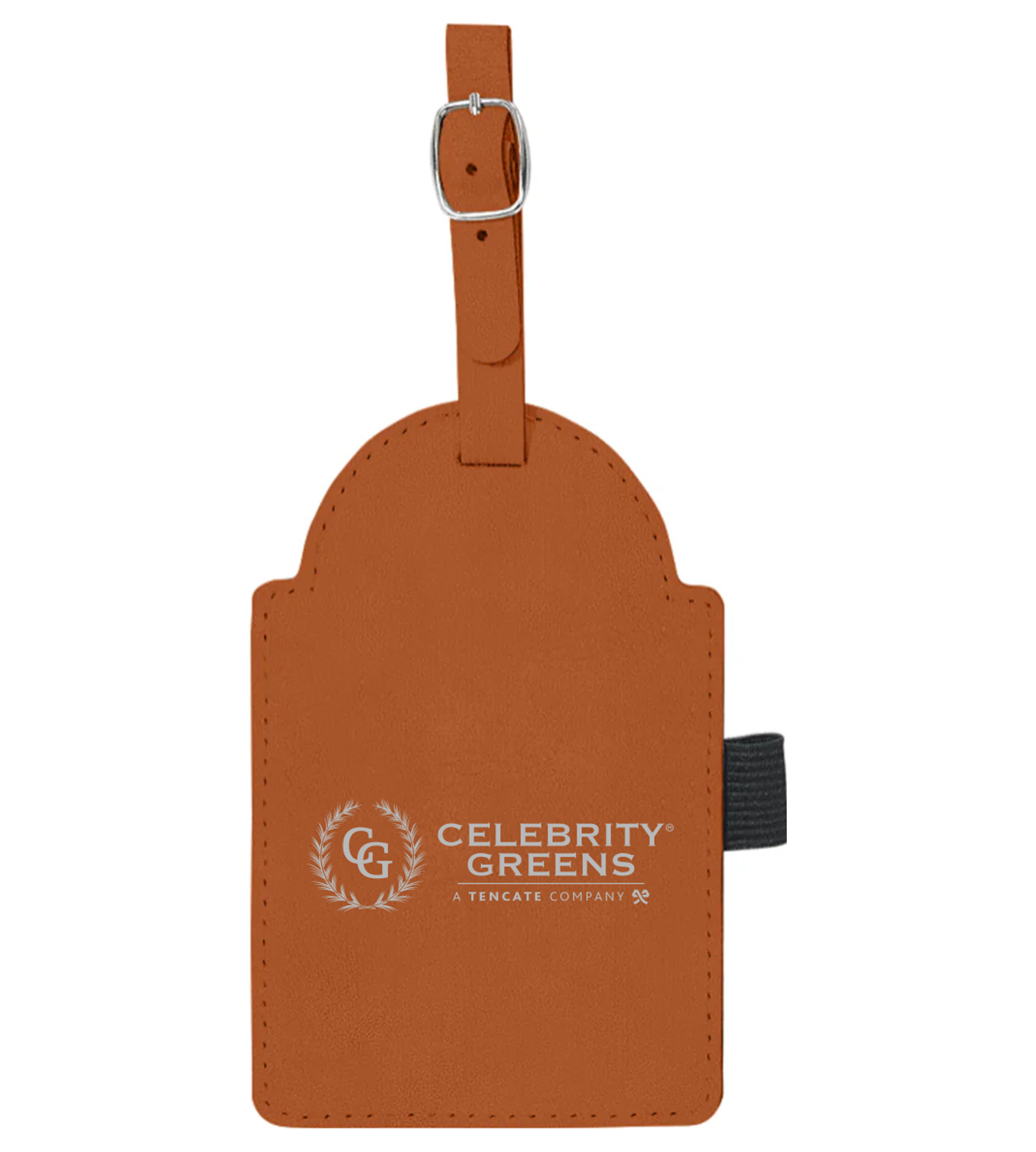 Laserable Leatherette Golf Bag Tag with 3 Wooden Tees