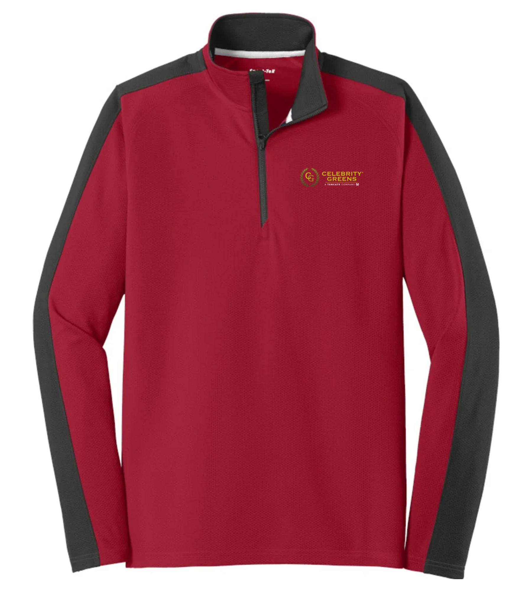Sport-Tek® Sport-Wick® Textured Colorblock 1/4-Zip Pullover